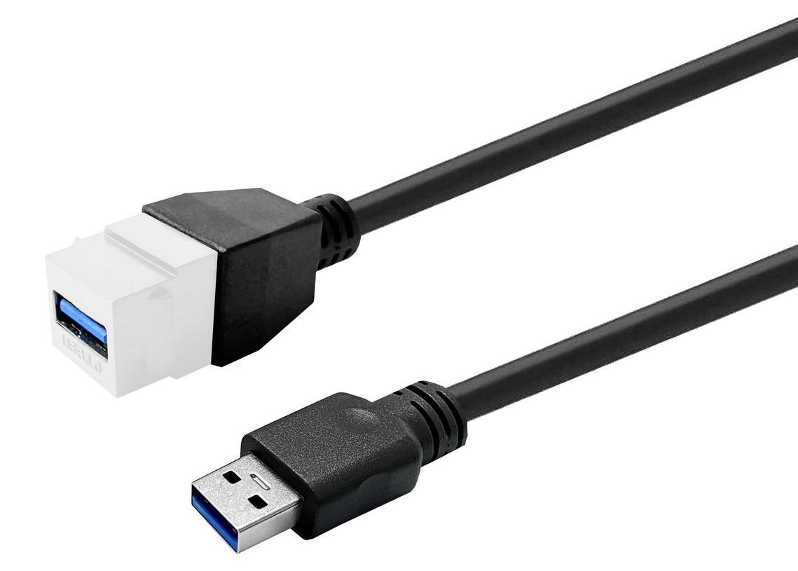 VivoLink Keystone USB3.0 A-F/A-M Wit