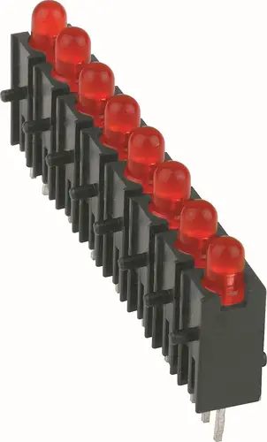 Mentor Mehrfach LED-Anzeige 2632.8180 LED-Baustein 39.56mm Grün 3mm 20 mcd 20mA 2.2V S=8-Fach, RM=5,08