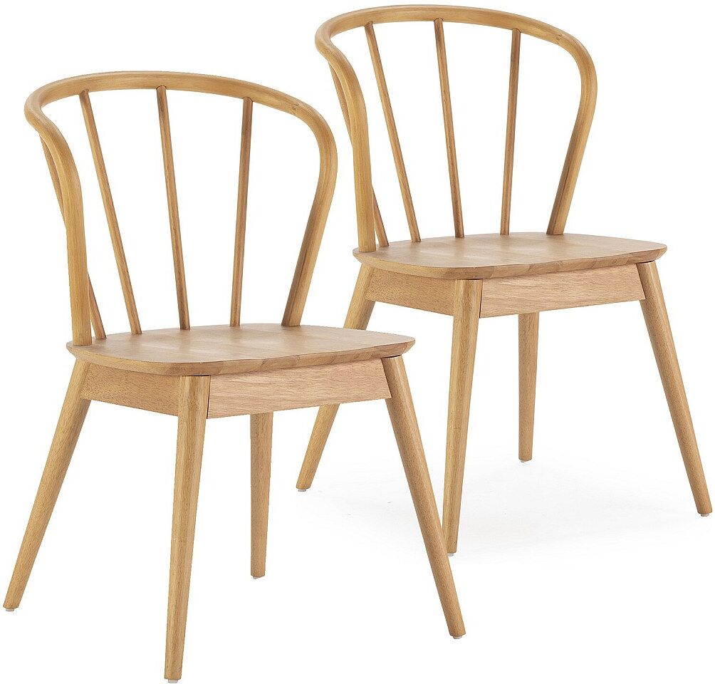 VS Venta-stock Pack 2 sillas Brisa Color Roble, Madera Maciza