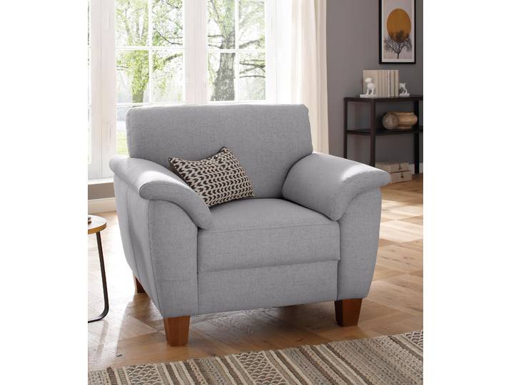 Polstersessel, 101x87x88 cm, Luxus-Microfaser, Grau, Federkern & Kontrastnaht, Modern, Home-affaire