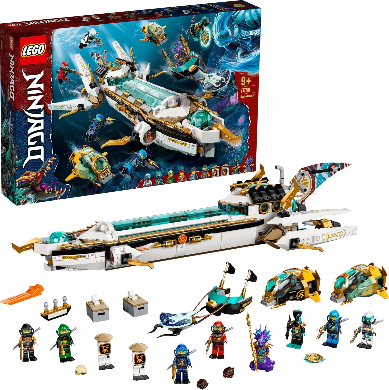 LEGO 71756 NINJAGO Waterslip onderzeeër met 10 minifiguren inclusief Kai en Nya