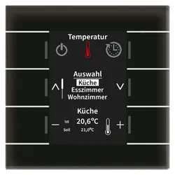 MDT BE-GBZS.01S KNX Glas Bedienzentrale Smart mit Farbdisplay, Schwarz BEGBZS01S