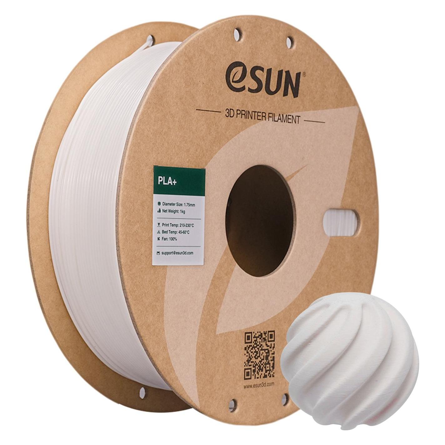 eSUN PLA+ Filament 1.75mm Weiss 1Kg (PLA+, 1000 g, 1.75 mm) (PLA+175W1)