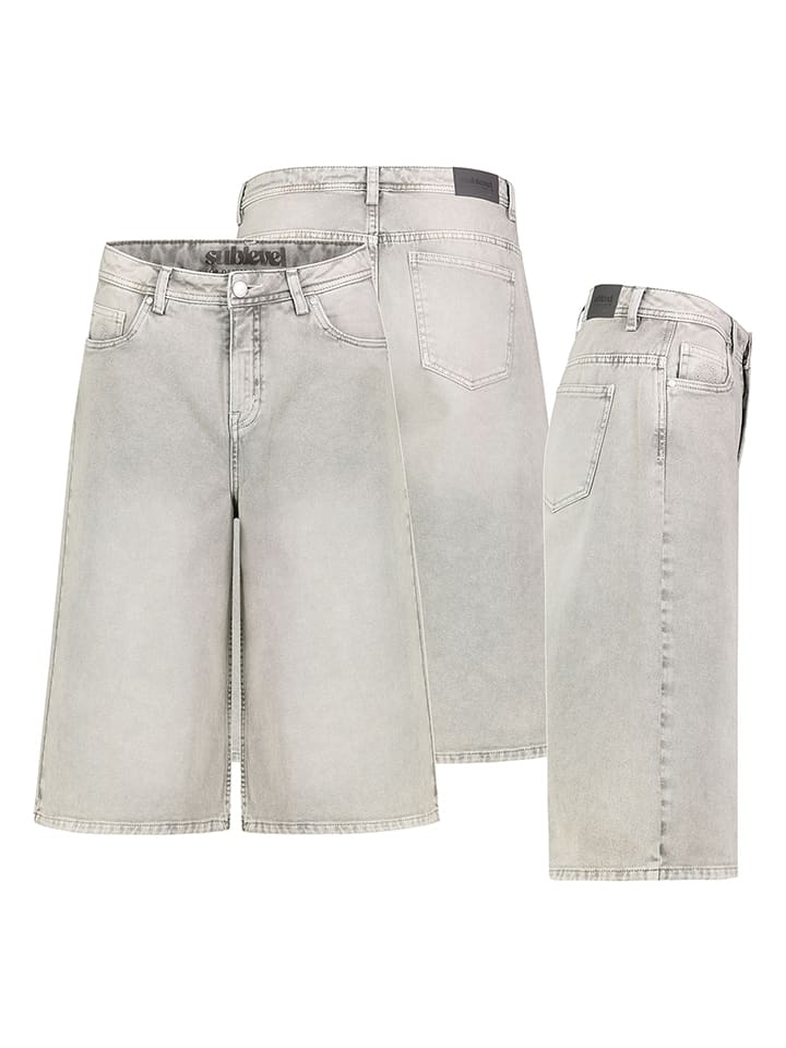Sublevel Jeans-Bermudas in Hellgrau - XS