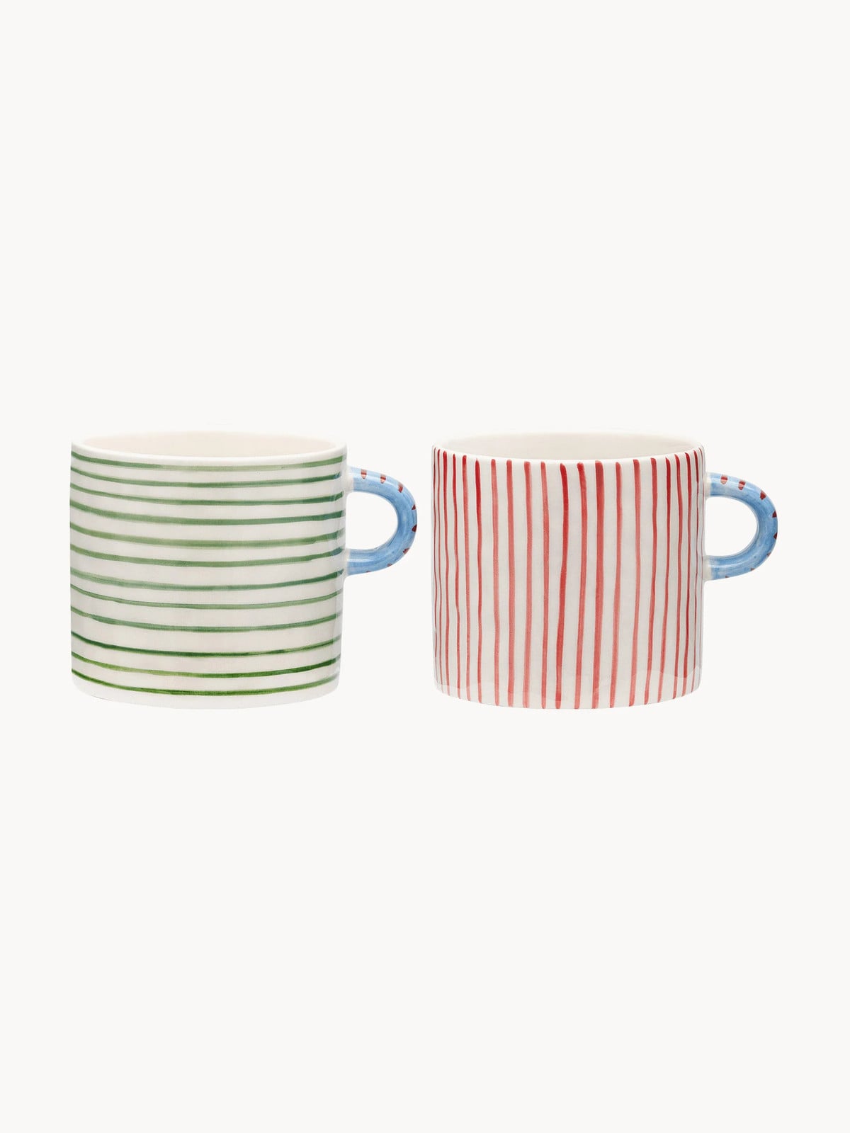 Anna + Nina Stripe Affair Handbeschilderde XL-bekers, 2-delig