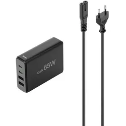 Hama Ladestation (65 W, 4 Ports), USB Ladegerät, Schwarz