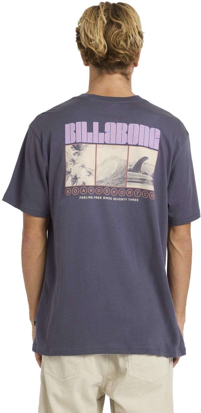 T-Shirt BILLABONG "Broadsheet Premium", Herren, Gr. S, blau (graystone), Obermaterial: 100% Baumwolle., Shirts T-Shirt graystone S