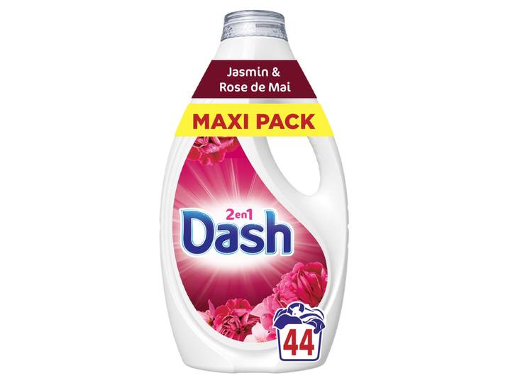 DASH Lessive Liquide 2en1 Jasmin et Rose de Mai 44 Doses 1.98L