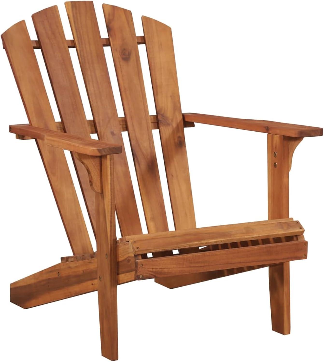 Massiver Adirondack-Gartenstuhl aus Akazienholz, stapelbarer Gartenmöbelstuhl für Balkon, Garten, Café und Camping