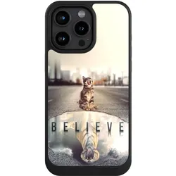 Nivocase Hülle für Apple iPhone 15 Pro Max Handyhülle NIVOcore Case Schwarz Motivation Tiere Tiger (Apple iPhone 15 Pro Max), Smartphone Hülle, Schwarz