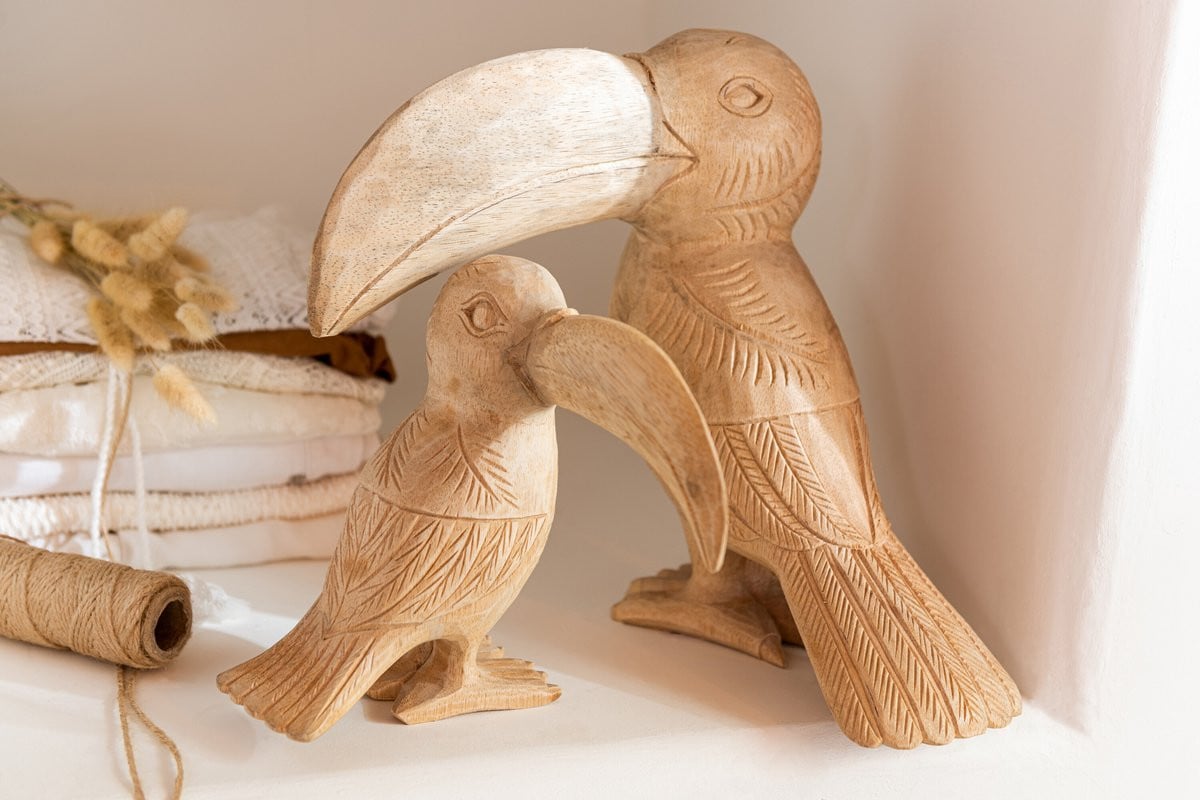 J-Line Decoratie Toekan - Hout - Naturel - Small