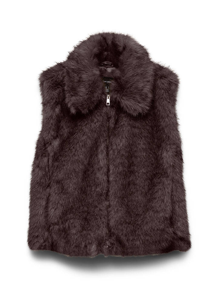 Vero Moda Teddyweste in Dunkelbraun - S