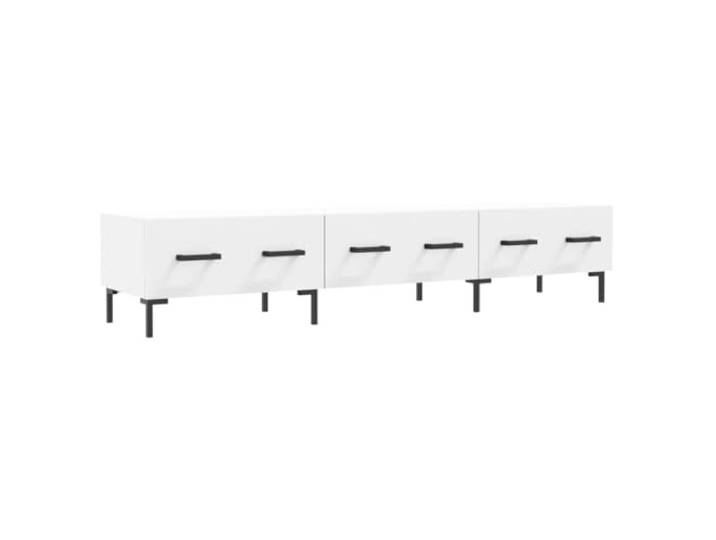 Kaorsrow TV-Schrank Weiß 150x36x30 cm Lowboard aus Holzwerkstoff Moderne Fernsehkommode mit 3 Schubladen und stabilen Eisenbeinen für Wohnzimmer und Schlafzimmer.