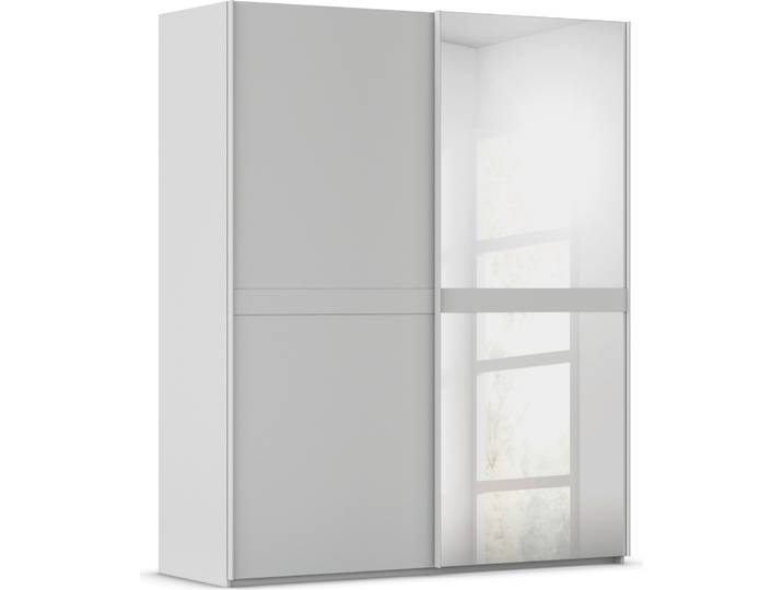 Schwebetürenschrank, Holzwerkstoff, Seidengrau, 181×223×68 cm, Mit Spiegel, Modern, Rauch