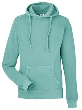 J America 8730JA Comfort Dye Fleece Hood T-Shirt in Marine size Medium   Cotton/Polyester Blend