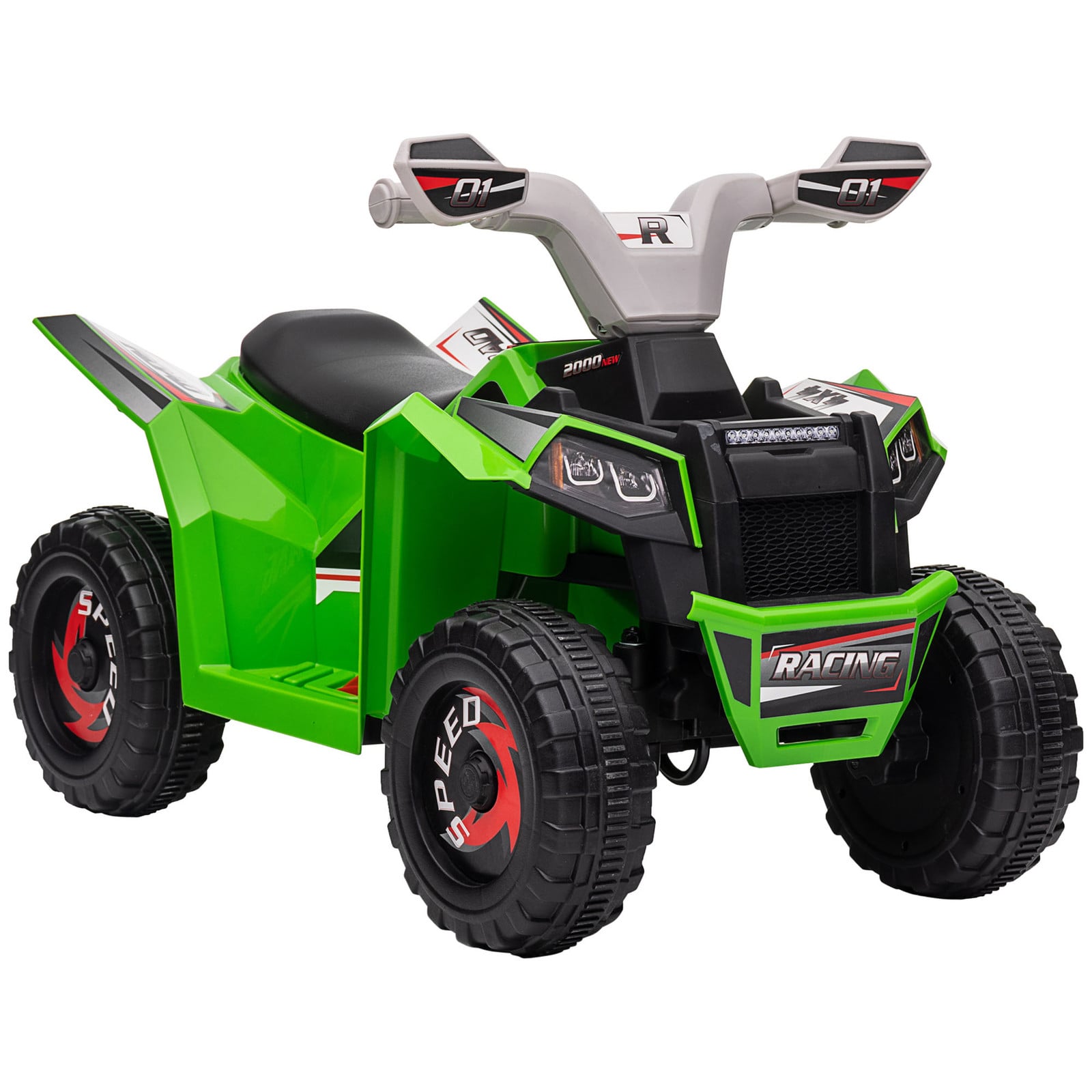 HOMCOM elektrische kinderquad groen voor 18-36 maanden met 25 kg draagvermogen
