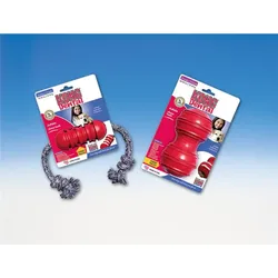 KONG Dental Medium rot mit Tau | Hundespielzeug