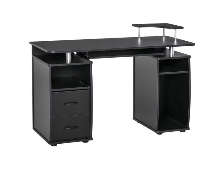 HOMCOM - bureau design - Bois - 120x55x85cm - Noir