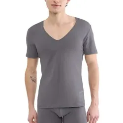 Sloggi SLG Base V-Neck Grau Baumwolle Large Herren