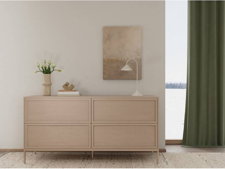 Buffet avec tiroirs 157 x 80 x 40cm Beige