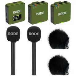 RØDE Mikrofon-Funksystem Wireless GO Gen 3 Khaki Interview Set 2 BK, Mikrofon