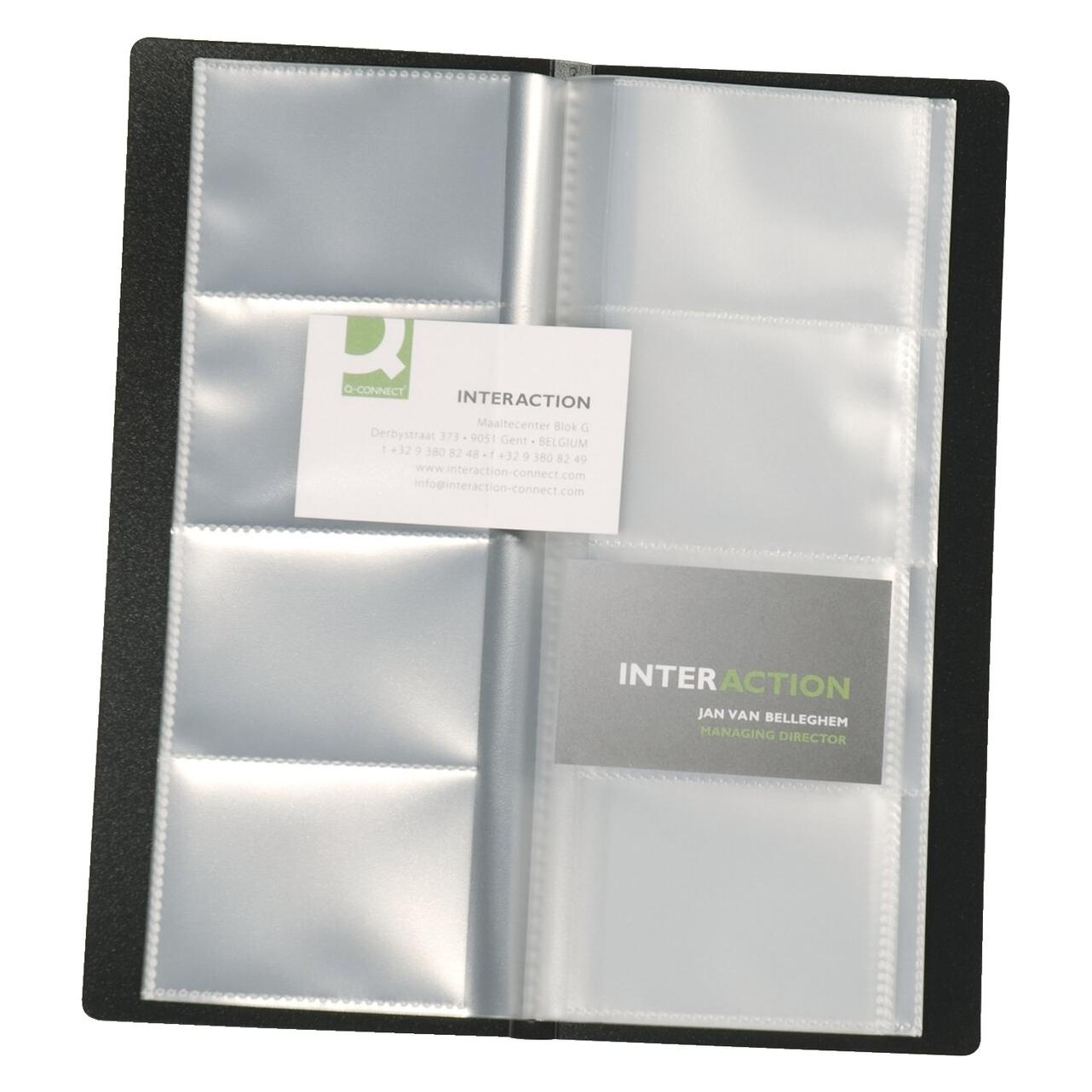 Q-Connect Visitenkartenbuch schwarz (7.5 x 5.5 cm) (KF03664)