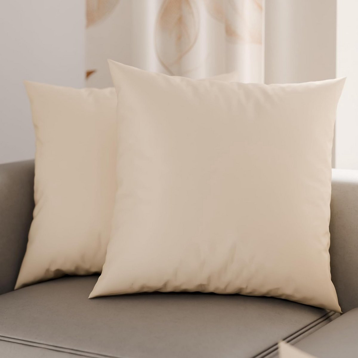 Set van 2 Hypoallergene Kussenslopen Taupe 65x65 cm