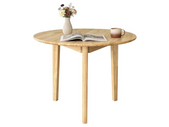 QLLY Runder Esstisch Massivholz Esstisch, Küchentisch Holztisch, Flache Beine 70cm