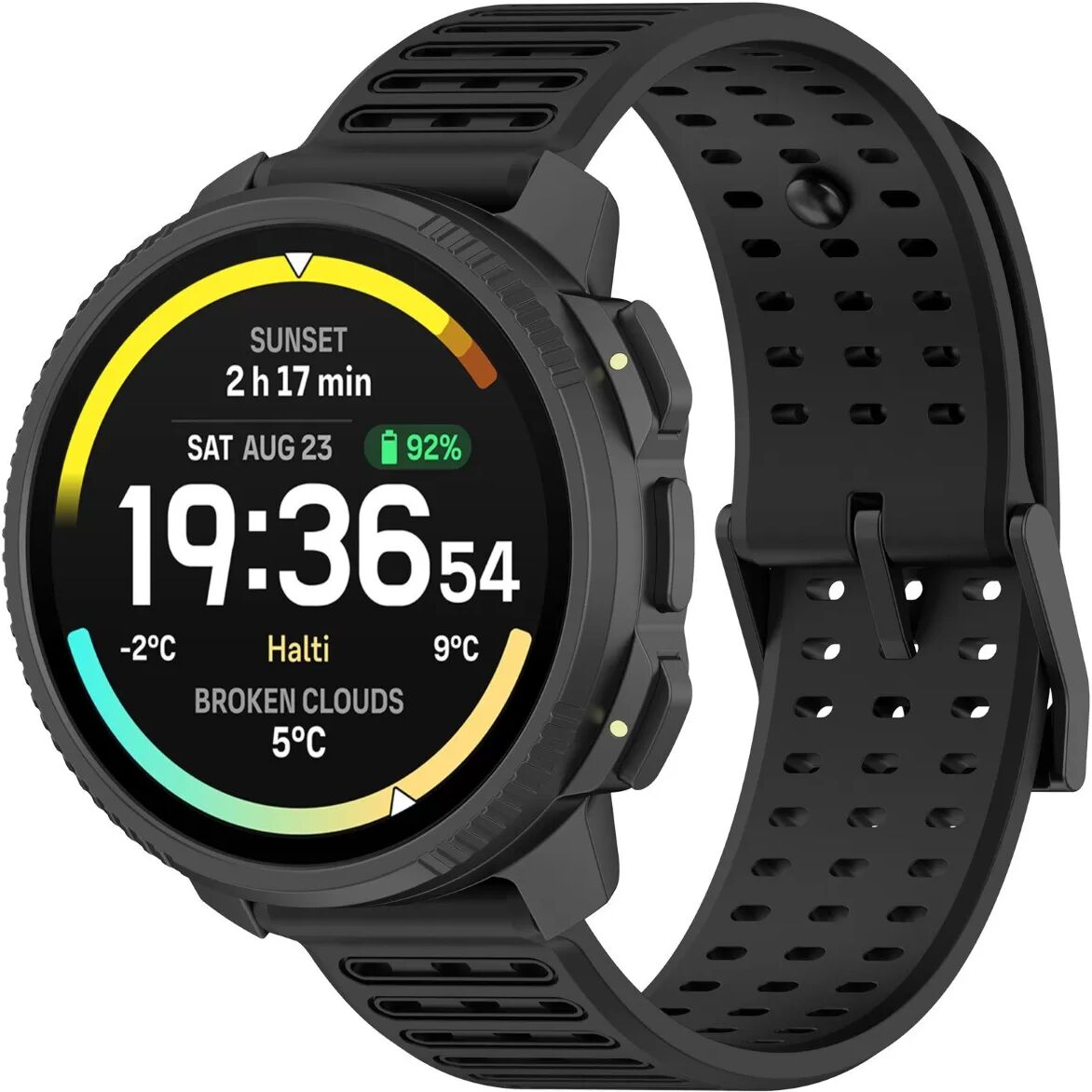 INF 22mm Flüssigsilikon-Uhrenarmband Kompatibel mit Suunto Vertical 2 - Schwarz