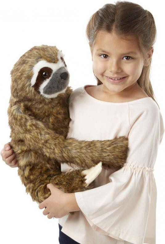 Melissa & Doug Pluche luiaard knuffel met realistisch design