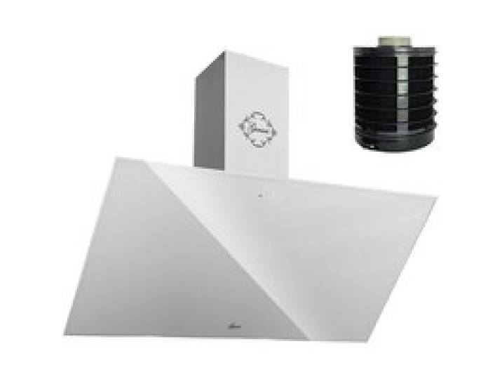Hotte murale inclinée - GURARI - GCH 286 WH8 - 80 cm - 1000 m³/h - Blanc verre