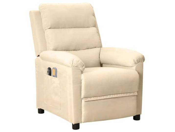 vidaXL Massagesessel, Sessel Verstellbar Elektrisch, Relaxsessel mit Liegefunktion Vibrationsfunktion, Fernsehsessel Liegesessel, Creme Stoff