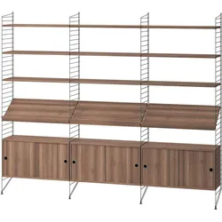 Offene Schrankwand mit Regal Dunkelgrau Walnuss
