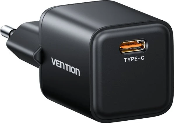 Vention 1-Port USB-C GaN Charger (45 W) EU-Plug Black