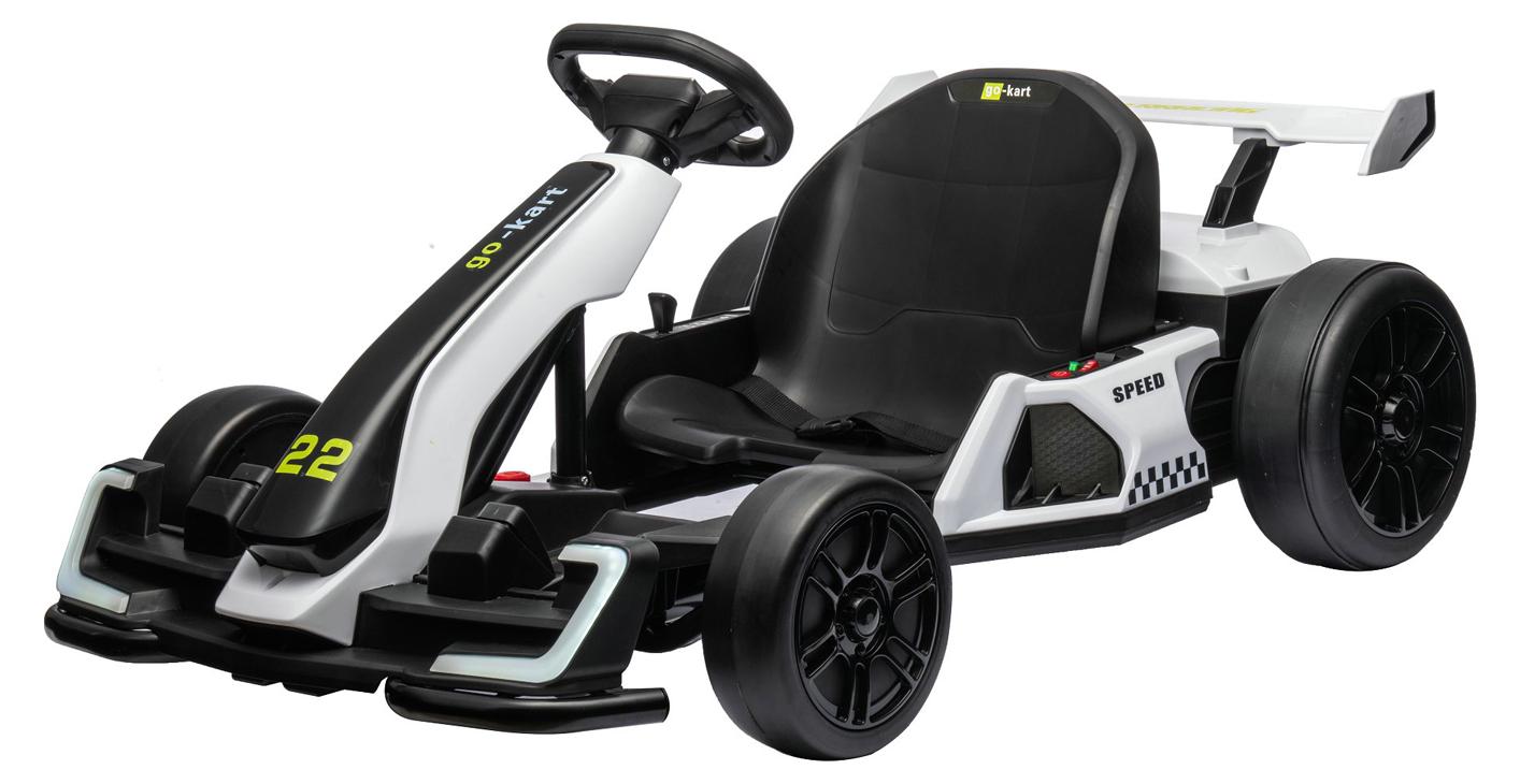 F1 Style Go-Kart Elektro Go-Kart 2x 150W 24V 5Ah LED Weiß
