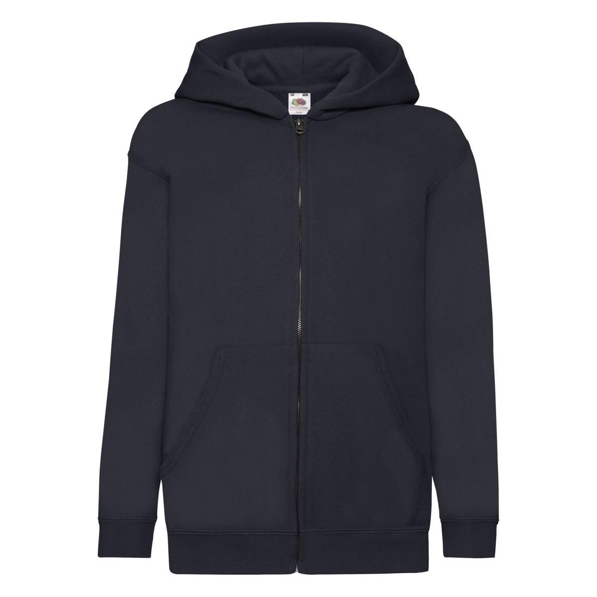 Fruit of the Loom Kinder/Kids Classic Full Zip Hoodie (Deep Navy)