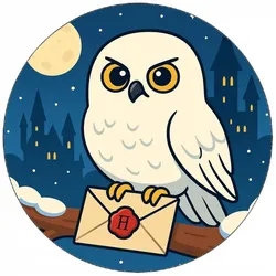 Essbares Papier „Eule Hedwig“ – Harry-Potter-Zeichnung, 19,5 cm