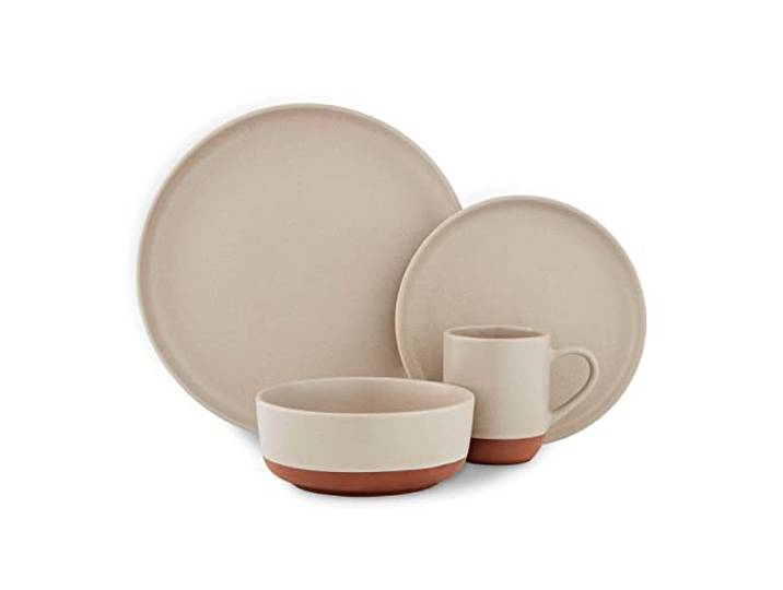 Barbary & Oak BO867014STN Verona Geschirr-Set, 16-teilig, aus Terrakotta, Stein