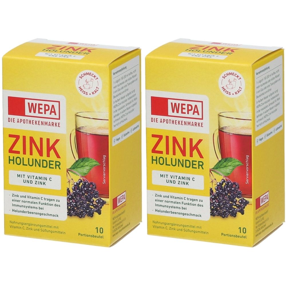 Wepa Zink Holunder+Vit.C+Zink Pulver 2x 2x10x10 g