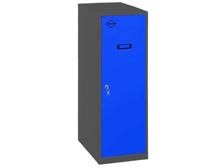 Simon Rack Simonlocker Kommode, klein, 915 x 300 x 500 mm, Amario aus Metall, mit Schlüssel, Anthrazit/Blau