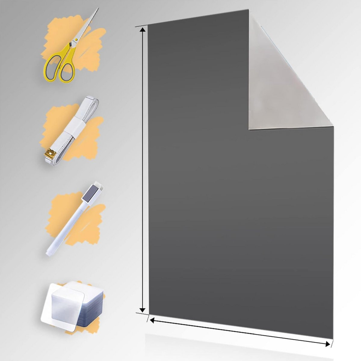 Verduisteringsstof Raambekleding met Thermische Coating en Nano-Pads, 3 x 1,45 m