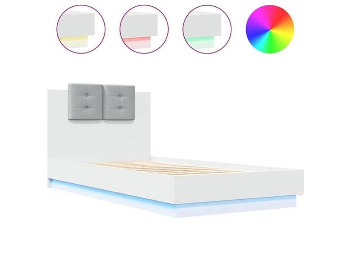 Luxe&Mode Structure de lit avec LED sans matelas blanc 90x190 cm 2 ans garantie LV7438