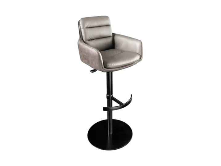 360° drehbarer Echtleder Barstuhl „Big Lewis“ Echtleder Taupe Invicta Interiors