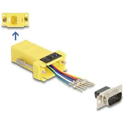 Delock D-Sub 9 Pin Stecker zu RJ12 Buchse Montagesatz gelb