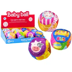 Weicher Ball mit Rassel, bunter Ball, Tiere, Früchte, 10 cm, Mix