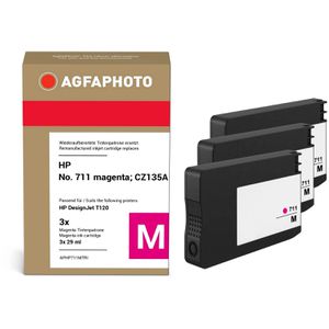 AgfaPhoto Tinte für HP 711, CZ135A, 3er-Pack, magenta, 3x 29ml, 3 Stück