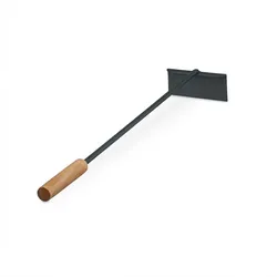 Relaxdays Aschekratzer, mit Holzgriff, Metall, 53 cm lang, für Grill, Feuerstelle & Ofen, Ascheschieber, schwarz/natur