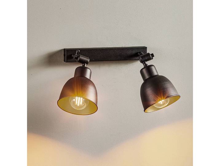 Wandleuchte Emoti Argon, dimmbar, schwarz, für Wohn- / Esszimmer, Metall, Industrielles Design
