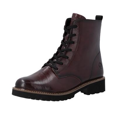 Schnürstiefelette REMONTE, Damen, Gr. 37, braun (rot), Leder, Schuhe Schnürstiefelette, Schnürboots, Workerboots mit Profilsohle