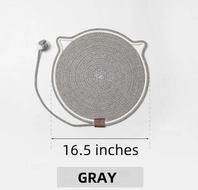 Drop Dash Deals Cat Scratching Post Pad Mat With Ball Toy Round Non Slip Circular Scratcher For Cats gray